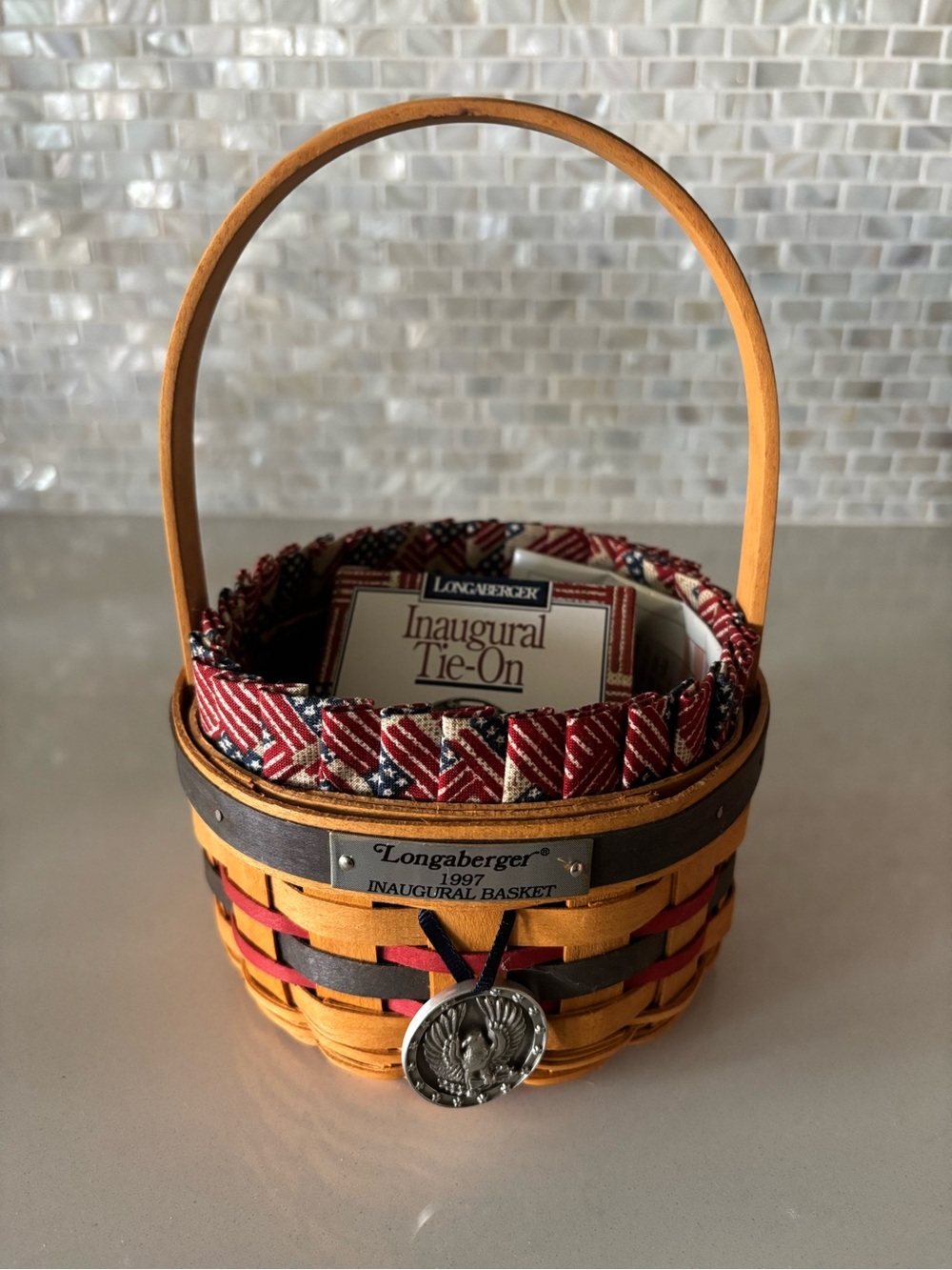 Longaberger Natural Handwoven Round Basket